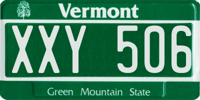 VT license plate XXY506