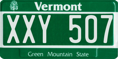 VT license plate XXY507