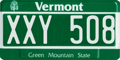 VT license plate XXY508