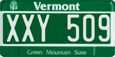 VT license plate XXY509