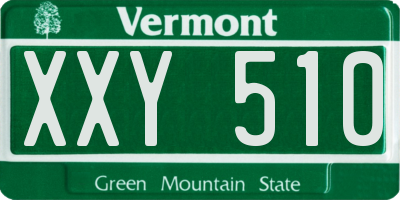 VT license plate XXY510