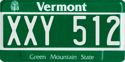 VT license plate XXY512