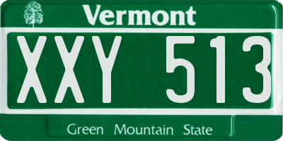 VT license plate XXY513