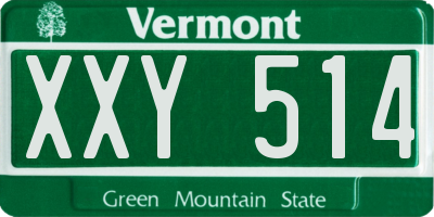 VT license plate XXY514