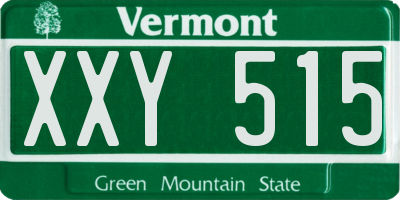 VT license plate XXY515