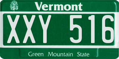 VT license plate XXY516
