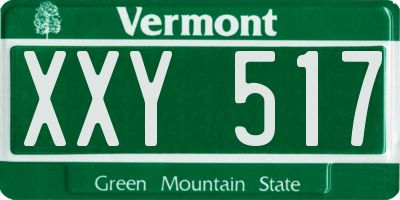VT license plate XXY517