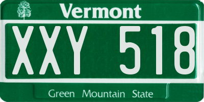 VT license plate XXY518