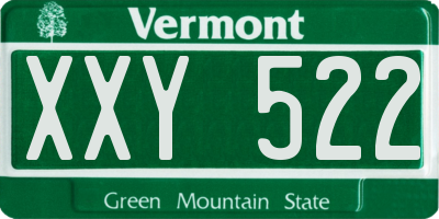 VT license plate XXY522