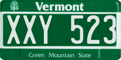 VT license plate XXY523