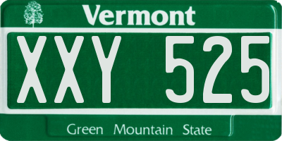 VT license plate XXY525