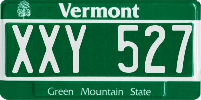 VT license plate XXY527