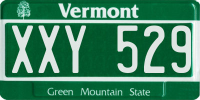 VT license plate XXY529
