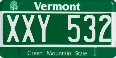 VT license plate XXY532