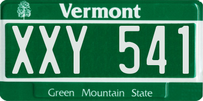 VT license plate XXY541