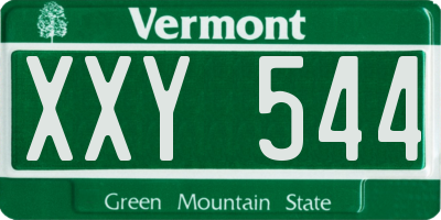 VT license plate XXY544