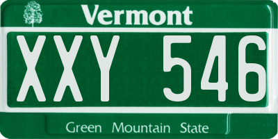 VT license plate XXY546