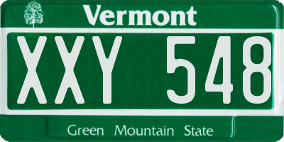 VT license plate XXY548