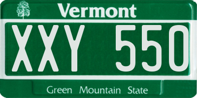 VT license plate XXY550