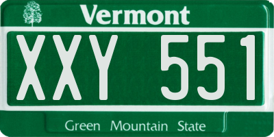 VT license plate XXY551