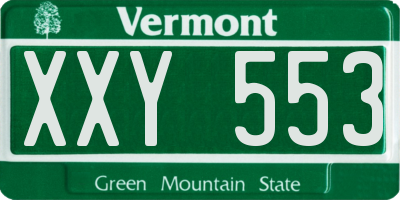VT license plate XXY553