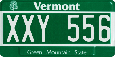 VT license plate XXY556