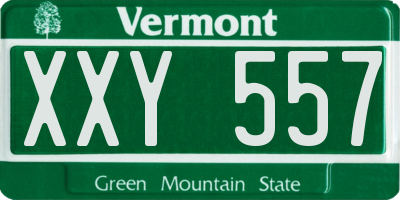 VT license plate XXY557