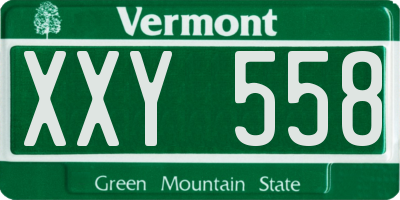 VT license plate XXY558