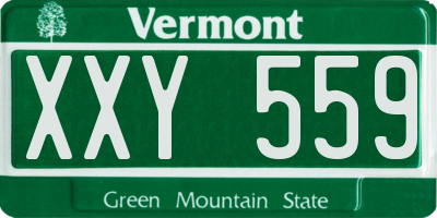 VT license plate XXY559
