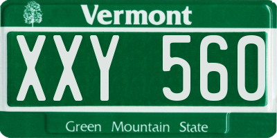 VT license plate XXY560