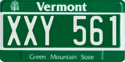 VT license plate XXY561