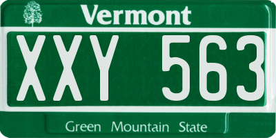 VT license plate XXY563