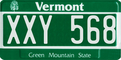 VT license plate XXY568
