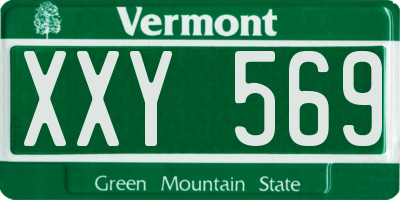 VT license plate XXY569