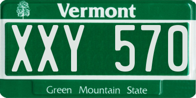 VT license plate XXY570