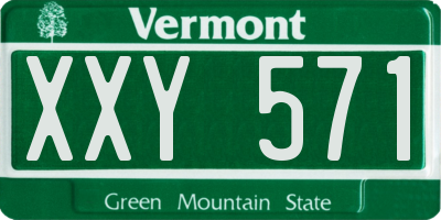 VT license plate XXY571