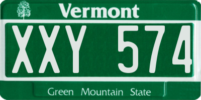 VT license plate XXY574