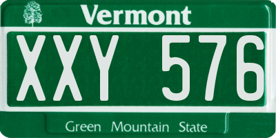 VT license plate XXY576