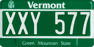 VT license plate XXY577