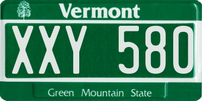 VT license plate XXY580
