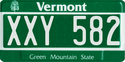 VT license plate XXY582