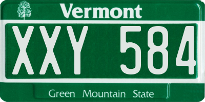 VT license plate XXY584