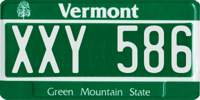 VT license plate XXY586