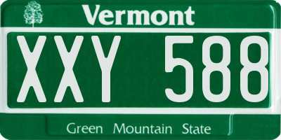 VT license plate XXY588