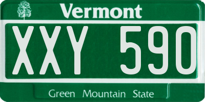 VT license plate XXY590