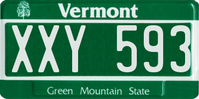 VT license plate XXY593
