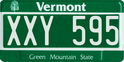 VT license plate XXY595
