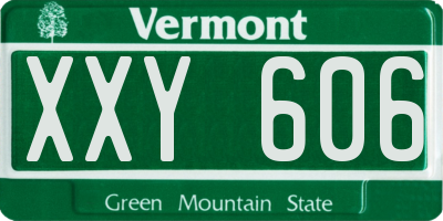 VT license plate XXY606