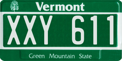 VT license plate XXY611