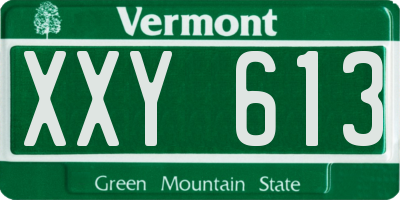 VT license plate XXY613
